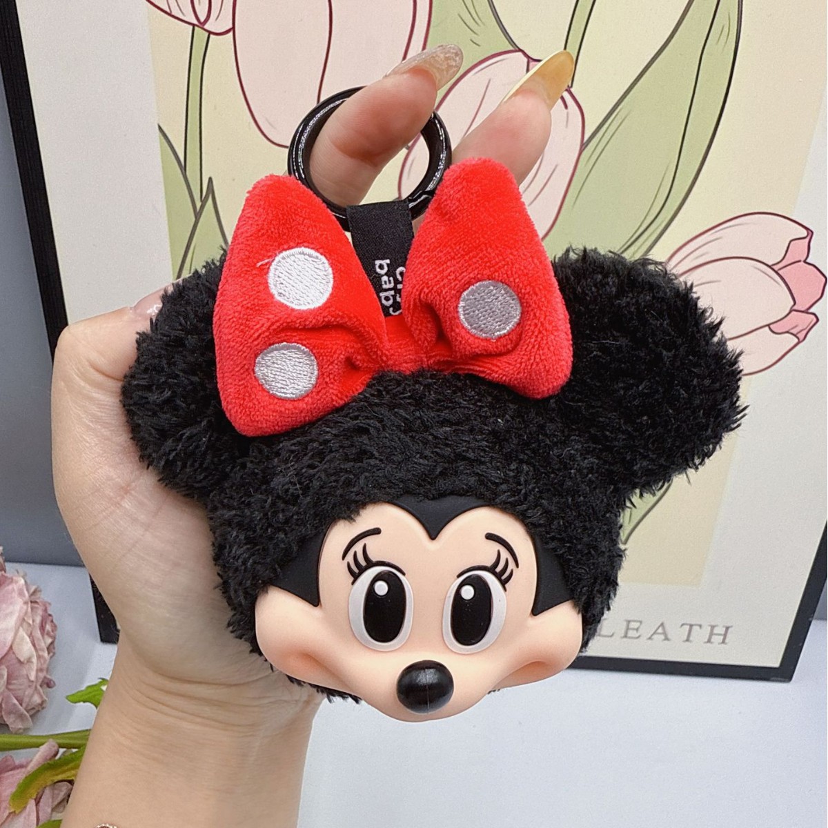Car Accessories Cute - Mickey Minnie Plush Doll Keychain Cute