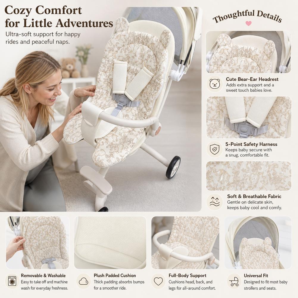 Car Accessories For Baby - Baby Stroller Seat Cushion Soft Mattress