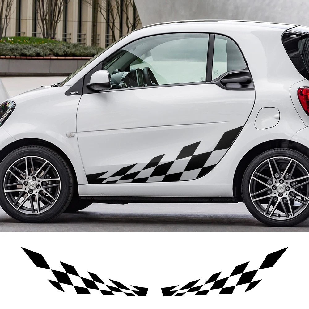 Car Accessories Racing - 2PCS Car Door Side Lattice PVC