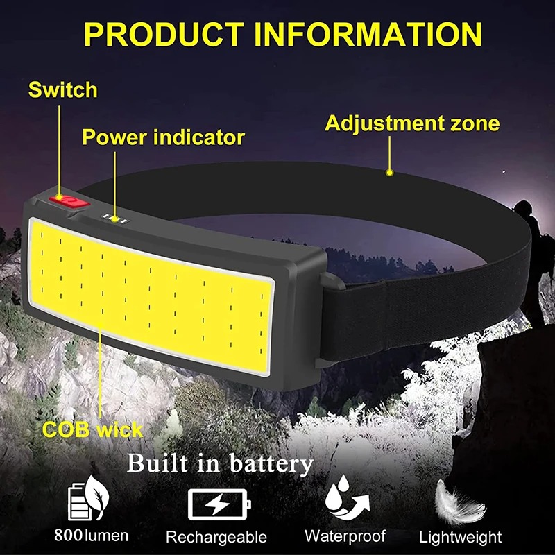 Powerful COB LED Headlamp 4 Li - Led Headlight Bulbs recension och pris