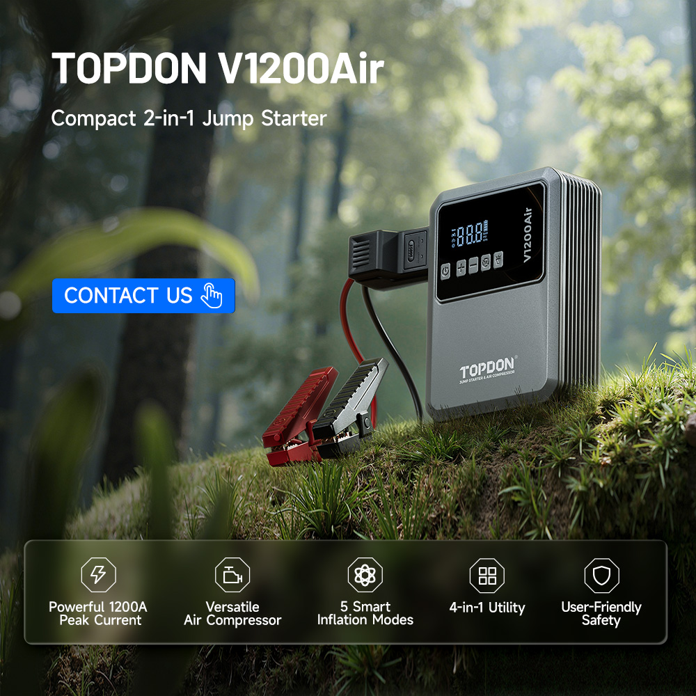 TOPDON V1200 Air 12V Jump Star - Portable Jump Starter recension och pris