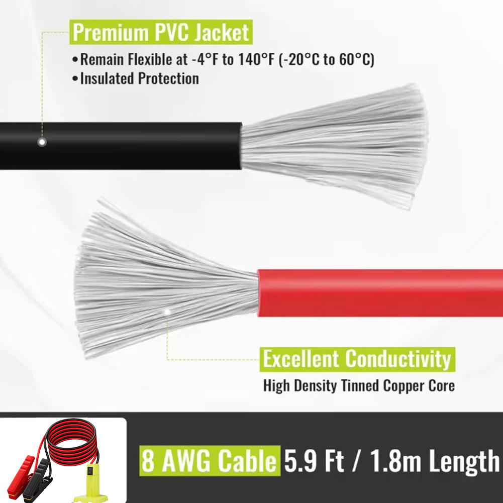 Jumper Cables Adapter For Ryob - Portable Jump Starter recension och pris