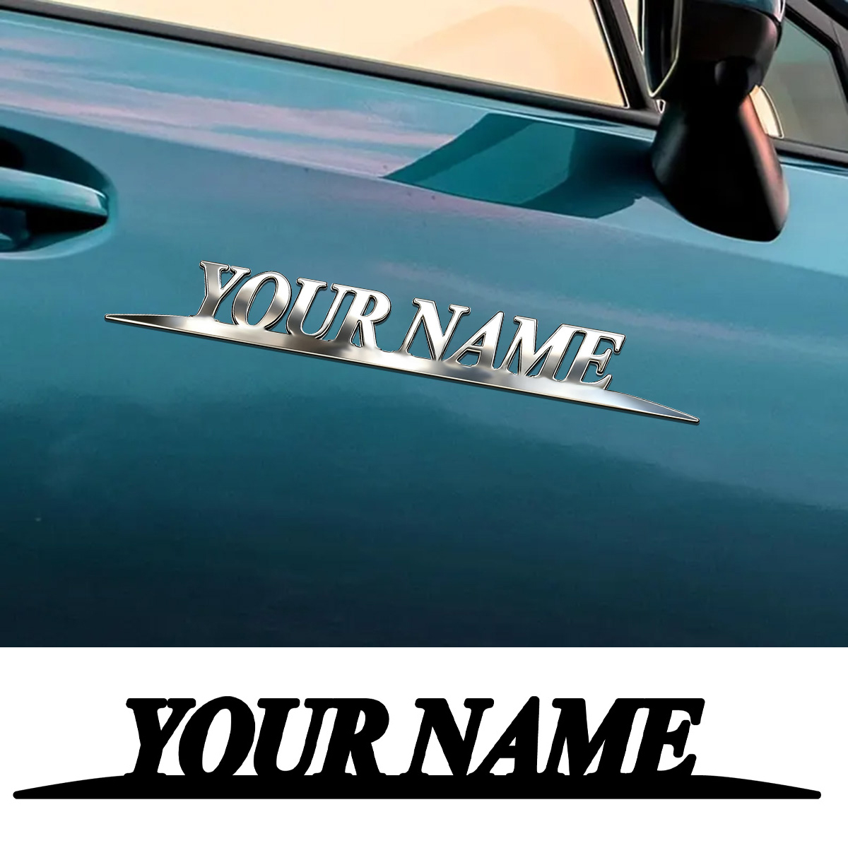 Metal Trendy YOUR NAME Sticker - Car Accessories Sticker recension och pris