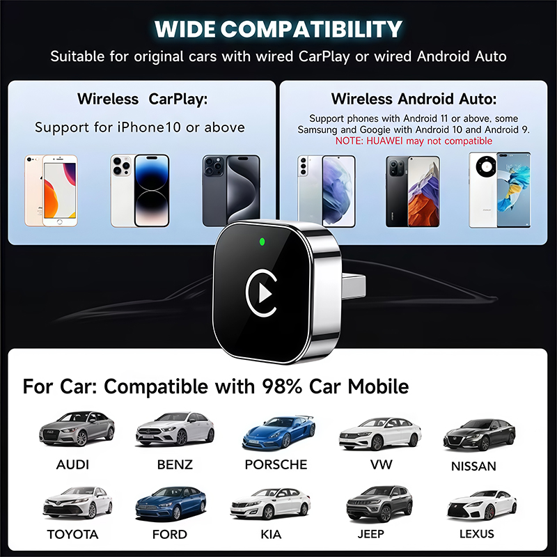 2-in-1 Wireless CarPlay Adapte - Car Accessories Usa recension och pris