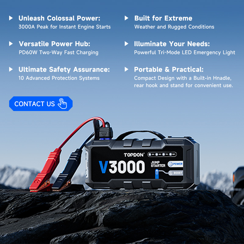 TOPDON V3000 3000A PD60W Bi-Di - Portable Jump Starter recension och pris