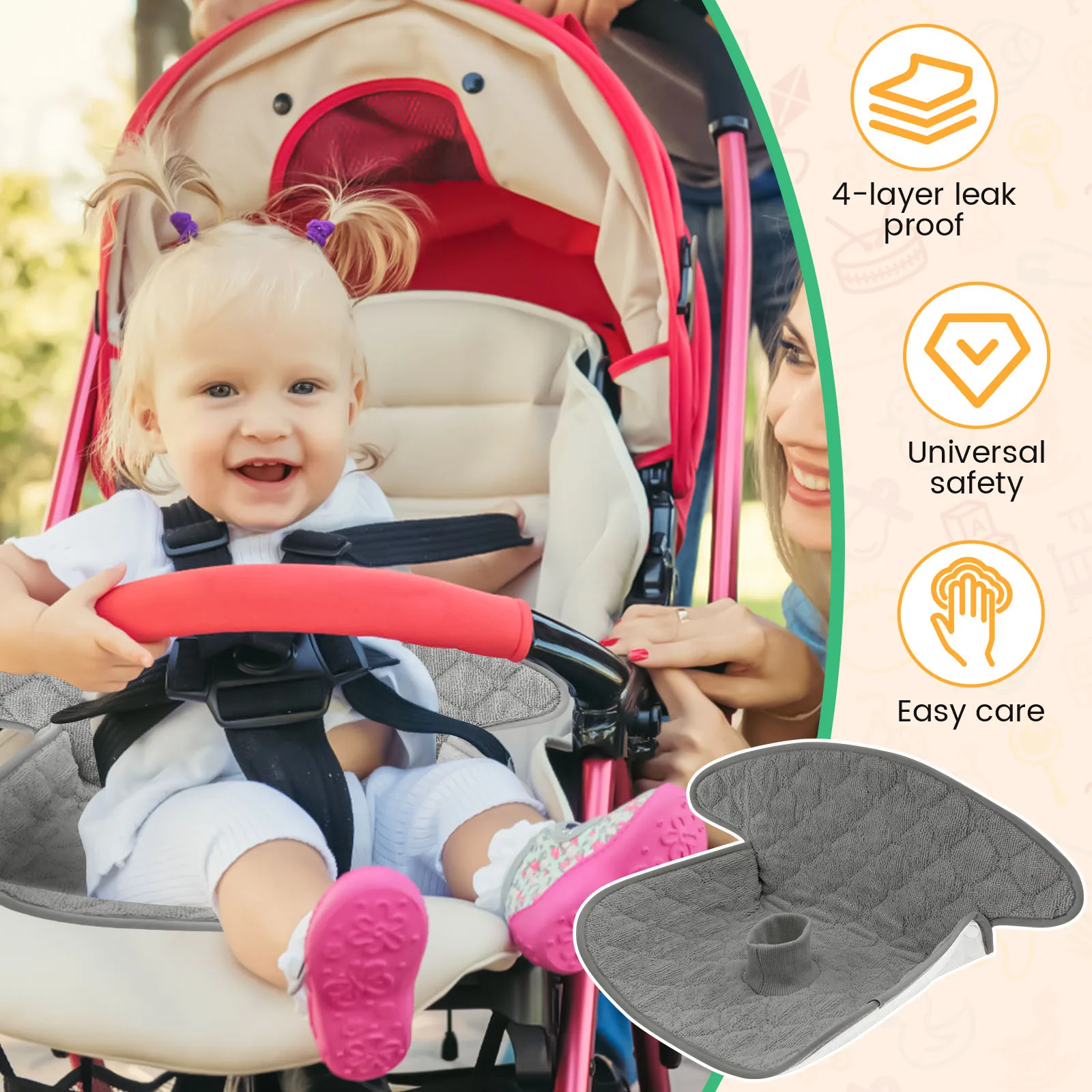 2 Pcs Baby Piddle Pad Polyeste - Car Accessories For Baby recension och pris