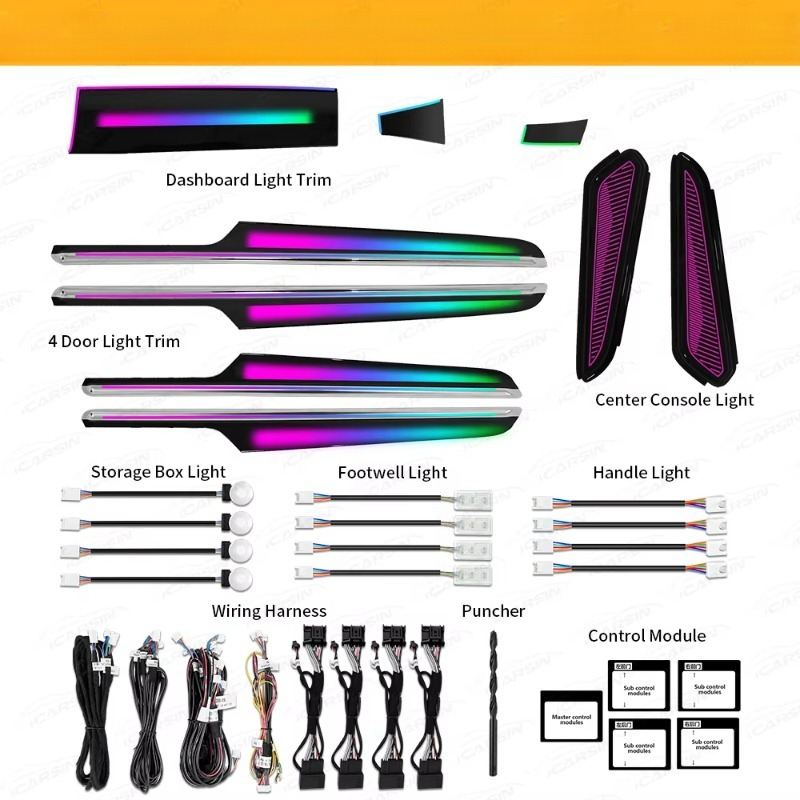 64 Color RGB Dynamic Atmospher - Car Accessories Kit recension och pris