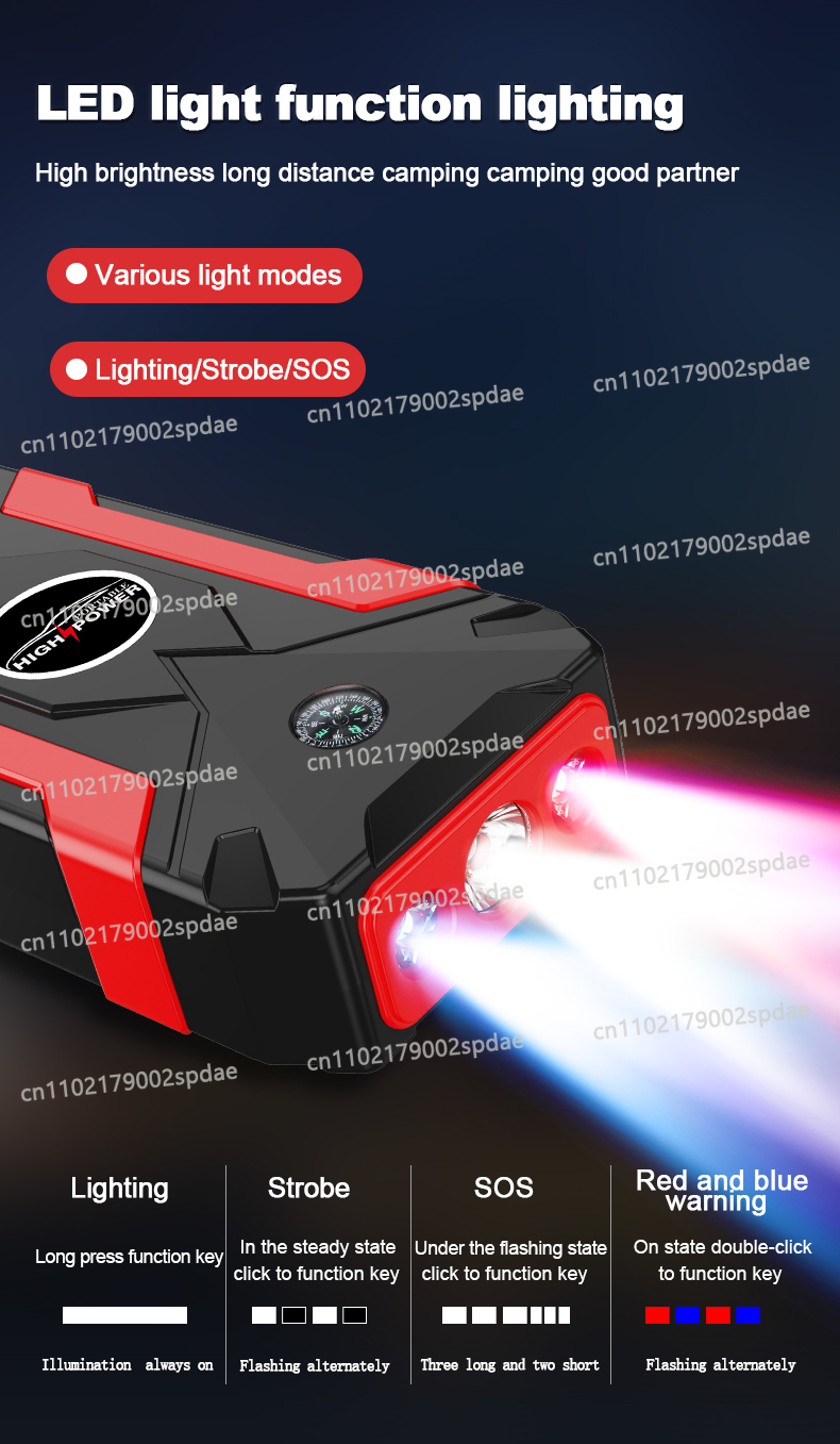 12V Jump Start Multifunction J - Portable Jump Starter recension och pris