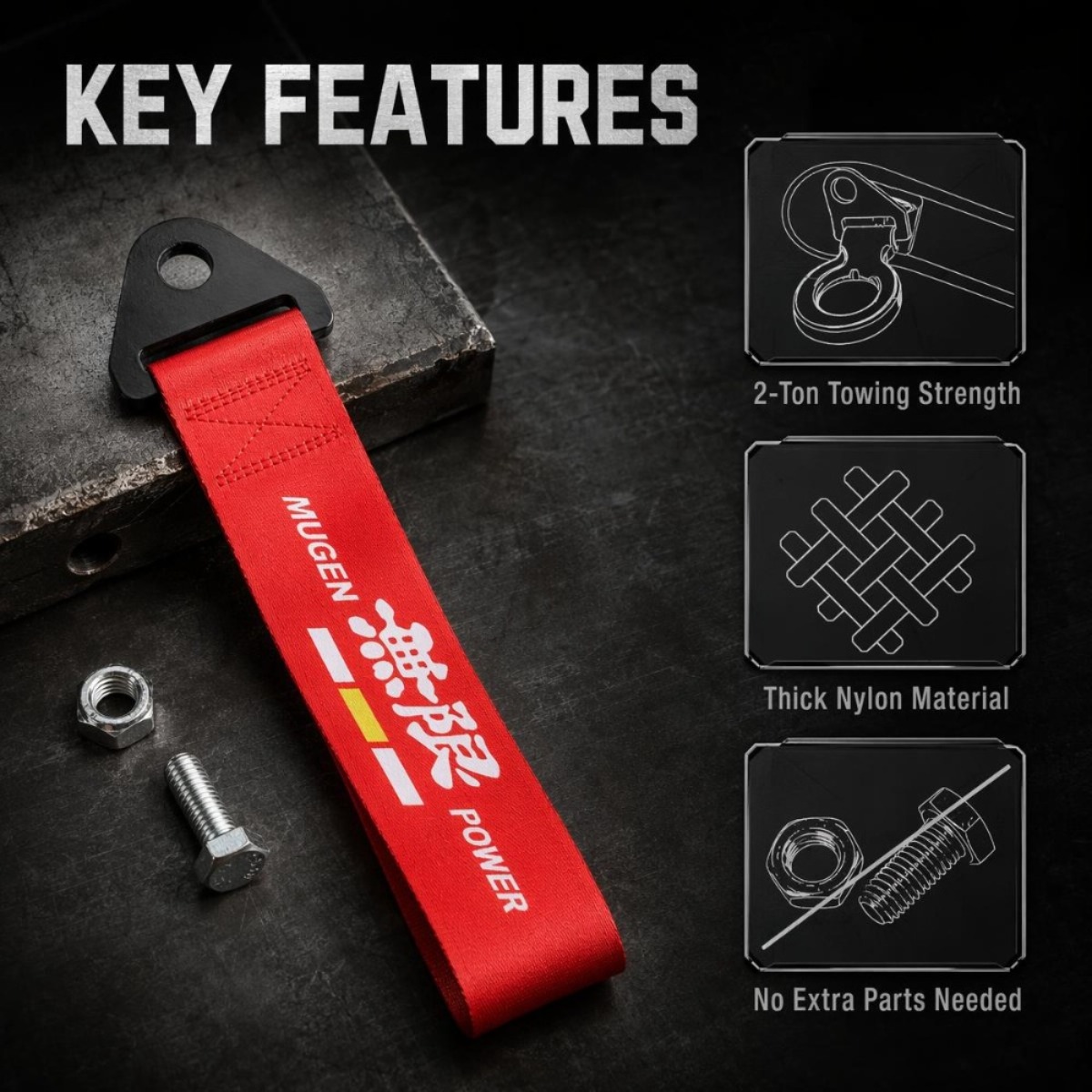 Car RACING Towing Rope JDM Dec - Car Accessories Racing recension och pris