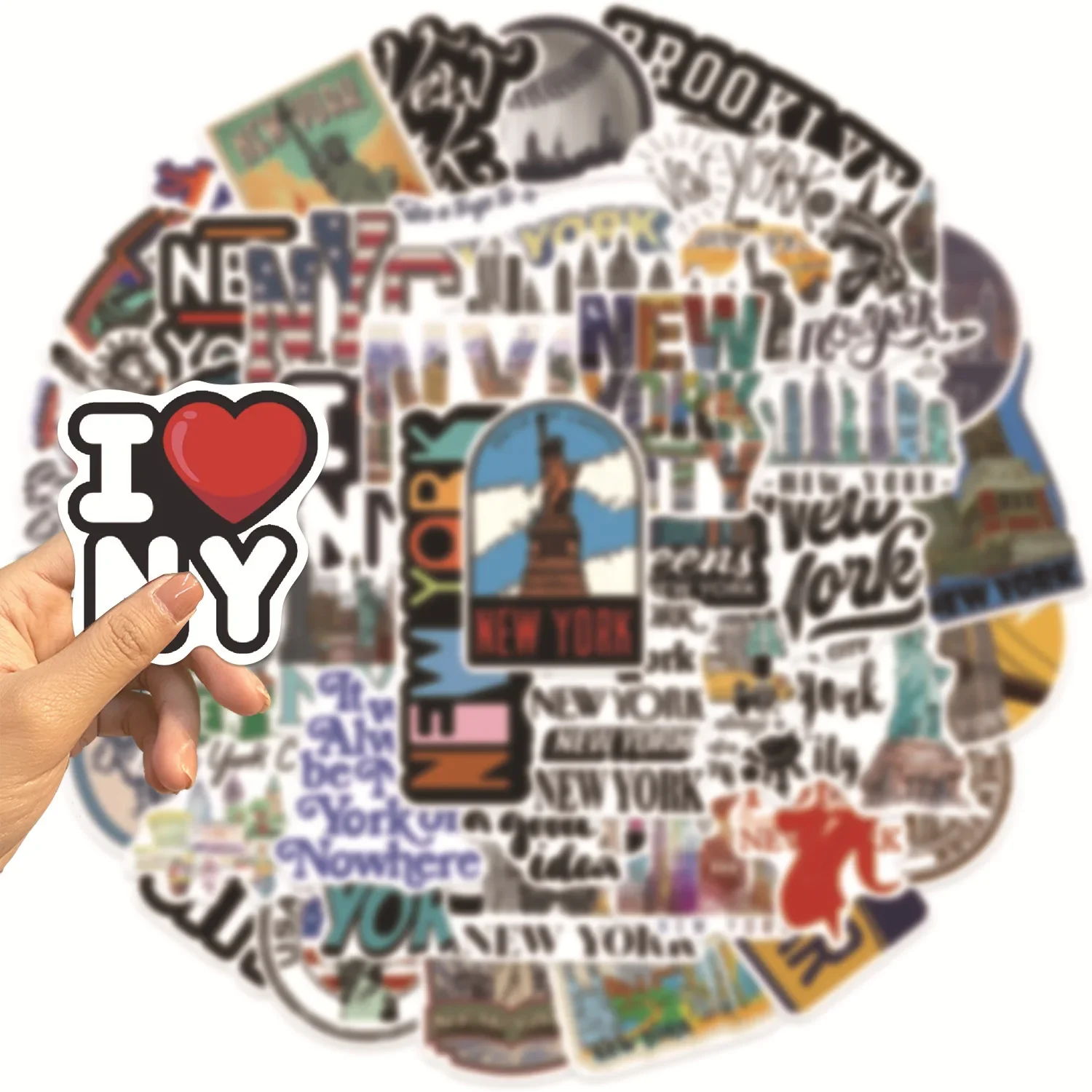 50/100pcs Cute New York City T - Car Accessories York recension och pris